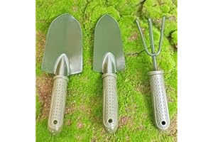 3pcs Heavy-Duty Hand Gardening Tools, Shovel Rake for Digging Soil Sand Snow Garden Beach Green