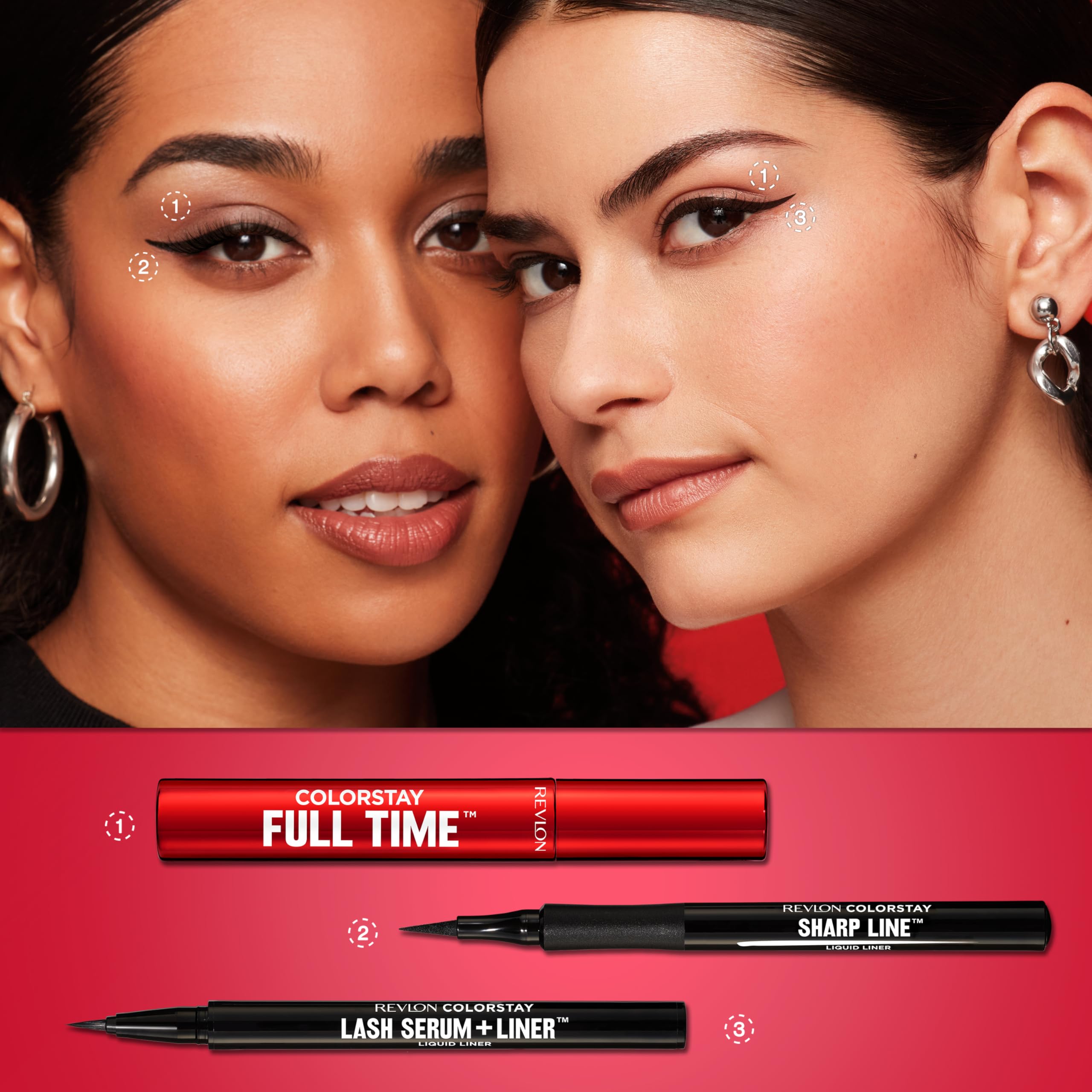 REVLON ColorStay Lash Serum + Liner, Waterproof Eyeliner, Healthier Looking Eyelashes, Smudge-Resistant Flexible Brush Tip, 001 Blackest Black