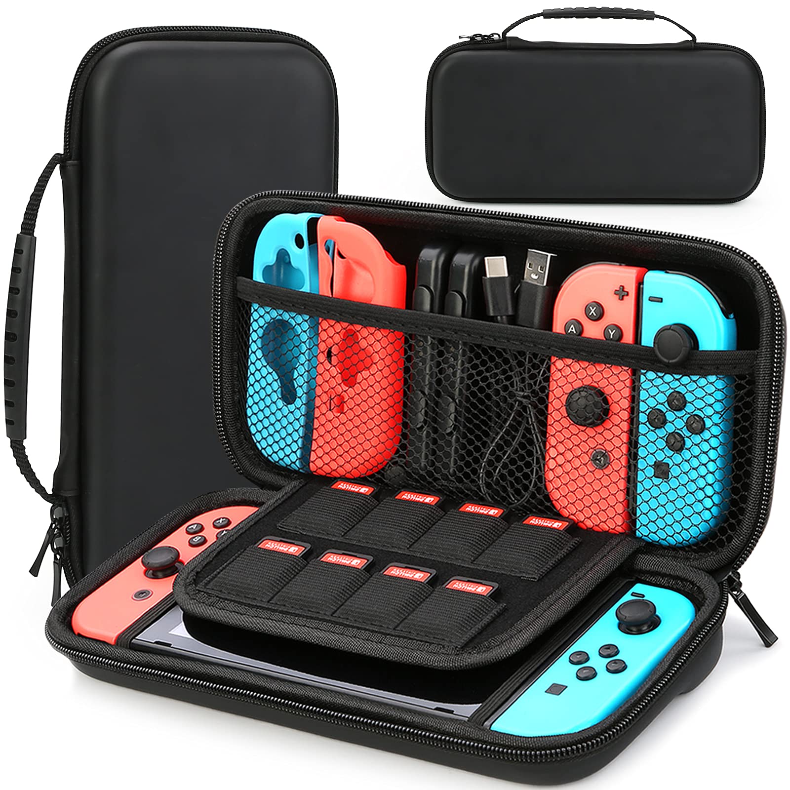 HEYSTOP Case for Nintendo Switch Protective Hard Portable Travel Carry Case Shell Pouch for Nintendo Switch Console and Accessories