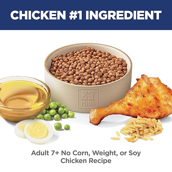 HILL’S SCIENCE DIET ADULT 7+ NO CORN, WHEAT OR SOY DRY CAT FOOD, CHICKEN, 7 LB. BAG