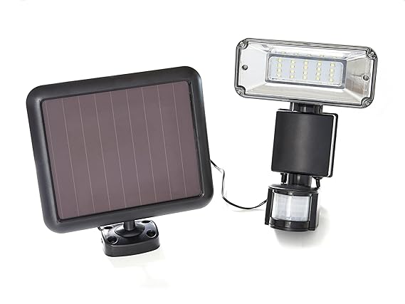 Northpoint LED-Strahler mit Solar Panel für außen mit Bewegungsmelder 20 LED IP44 6000K kaltweiß integrierter Li-Ion Akku