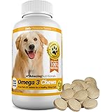 Amazing Omega 3 for Dogs - Dog Fish Oil Pet Antioxidant for Shiny Coat, Joint and Brain Health - 120 Bacon Flavor Chews