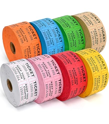 INDIANA TICKET COMPANY CO. 2,000 Blue Raffle Tickets Double Roll