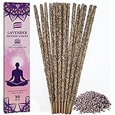 Lavender Incense Sticks Natural - 16 Sticks Handcrafted Lavender Sticks for Relaxation, Meditation, Yoga, Spiritual Purification & Home Ambiance | inciensos aromaticos para la casa