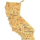 Totally Bamboo Destination California State Shaped Cutting Board, Charcuterie and Cheese Serving Board – California Gift for Home Décor or Everyday Kitchen Use