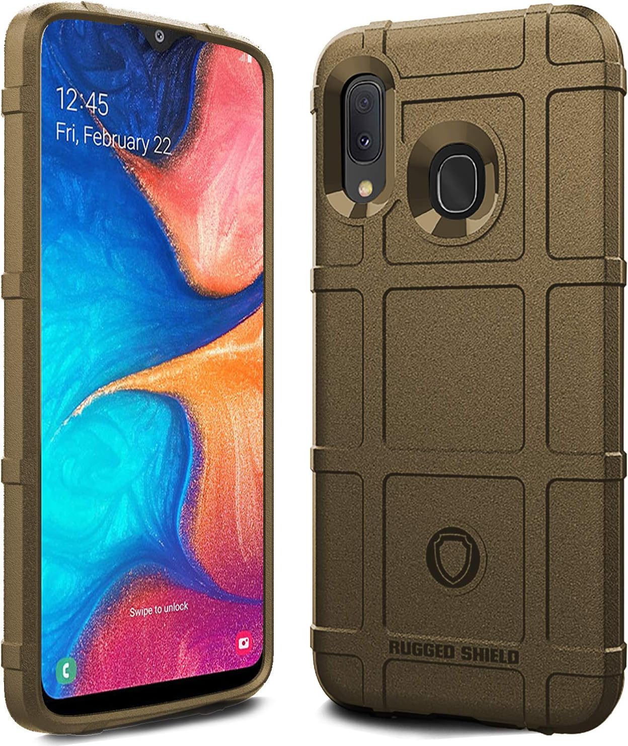 Samsung Galaxy A30 Case, Galaxy A20 Case, Sucnakp TPU Shock Absorption Technology Raised Bezels Protective Case Cover for Samsung Galaxy A30/A20 Case (New Brown)
