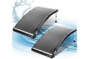 Aukivon 2025 Upgraded Solar Pool Heater with Adjustable Support Feet, Inground Pool Solar Heater, Above Ground Pool Heater, Solar Water Heater, Pool Heater for Above Ground Pool（2 Set）