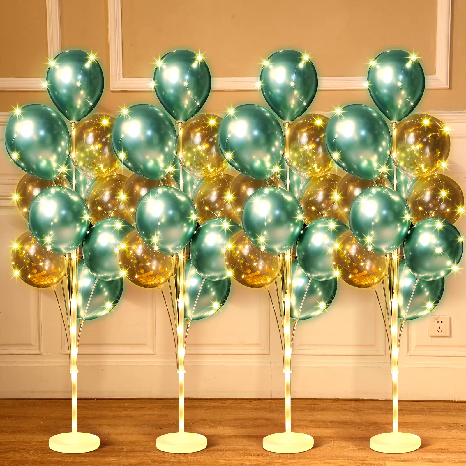 Wettarn 4 Set Balloon Column Kit for Floor with LED Light Balloons ...