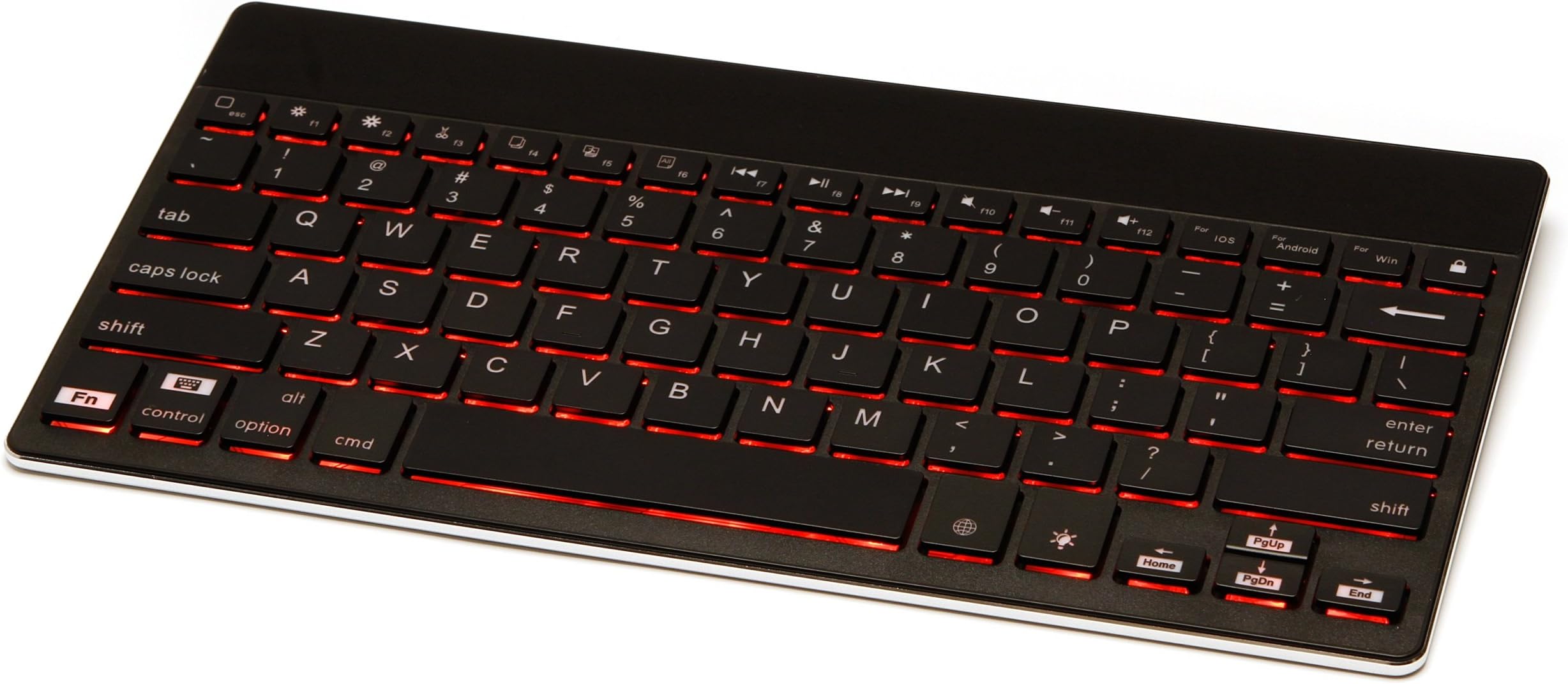 Fidelity Backlit Bluetooth Keyboard Wireless Bluetooth 3.0 Ultra-Slim Illuminated Keyboard for iOS / Android / iPad / iPad Air 2 / iPad Air / iPad mini 3 / Mini Retina / iPad mini / iPad 4,3,2 / iPhone / Samsung Galaxy Tab / Google Nexus / Windows / Android 3.0 and above / with Built-in lithium battery / 7 Color Options For key Backlights (Backlit Bluetooth, Black)