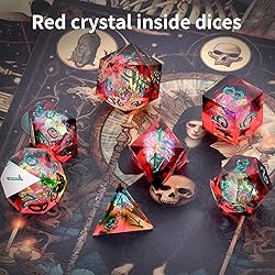 OriCraft Red Magic Dice - D&D Dice Set, Polyhedral