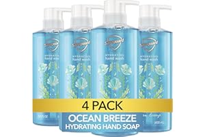Safeguard Liquid Hand Soap, Micellar Deep Cleansing, Washes Away 99% Bacteria, Made with Natural Moisturizers, Enriched with Skin Conditioners, PH Balanced, Ocean Breeze Scent 15.5 oz (Pack of 4)