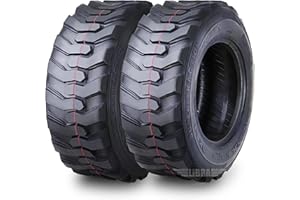 LIBRA TRAILER PARTS Set 2 New Heavy Duty 12-16.5 12x16.5 12 Ply Industrial Skid Steer Tire w/Rim Guard
