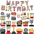 Movie Night Party Decorations Kit – Complete Set with Banners, Cutouts, and Table Centerpieces for Movie-Themed Birthday Parties, Family Gatherings, and Baby Showers
