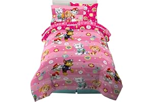 Paw Patrol Girl Skye Kids Bedding Super Soft Cozy Reversible Microfiber Comforter and Sheet Set with Sham, 5 Piece Twin Size,