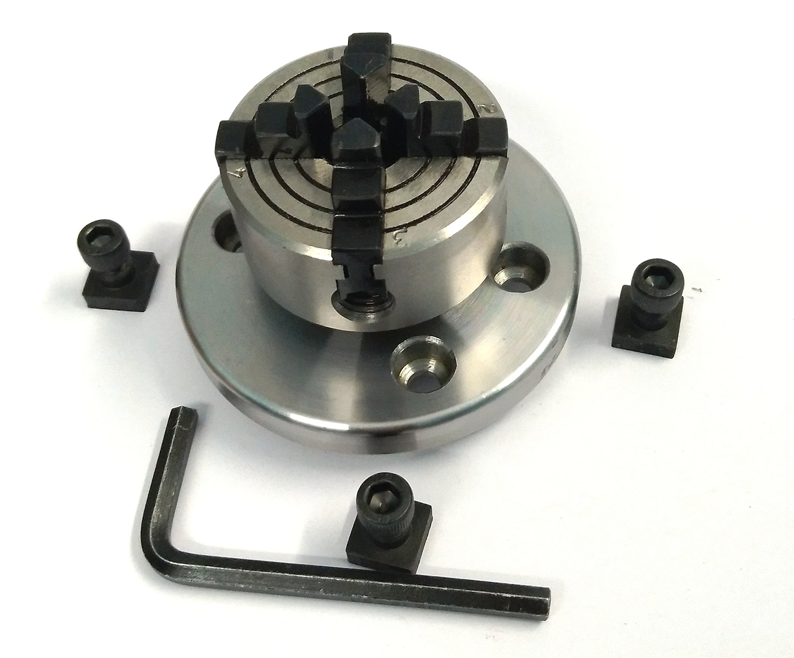 50 mm- 4 Jaws Independent Chuck with Back Plate & T-Nuts for Milling