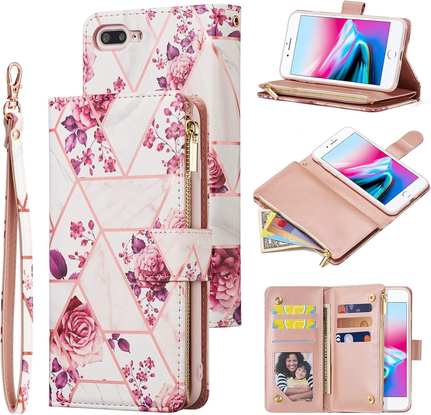 UEEBAI Wallet Case for iPhone 7/8/SE 2022 5G/SE 2020