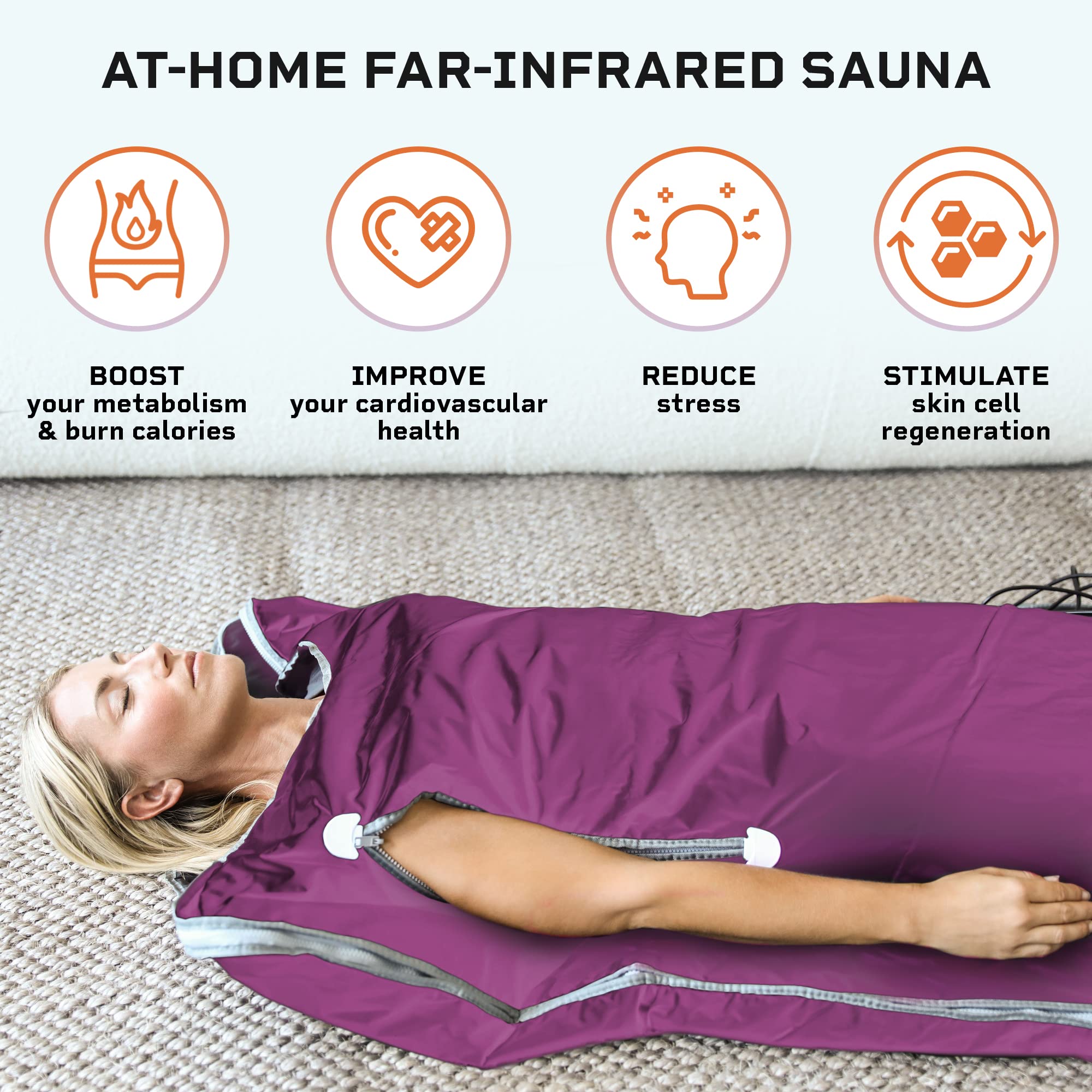 Lifepro BioRemedy Infrared Sauna Blanket – Available in 5 Colors – Portable Far Infrared Home Sauna Bag for Detox, Tension, and Relaxation – Adjustable Temp (86–158°F) & Timer – Includes Detox Wraps