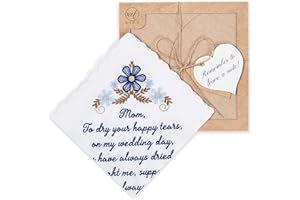 W&F GIFT Embroidered Wedding Handkerchief - Mom, Dad, New Mom, New Dad & Grandma