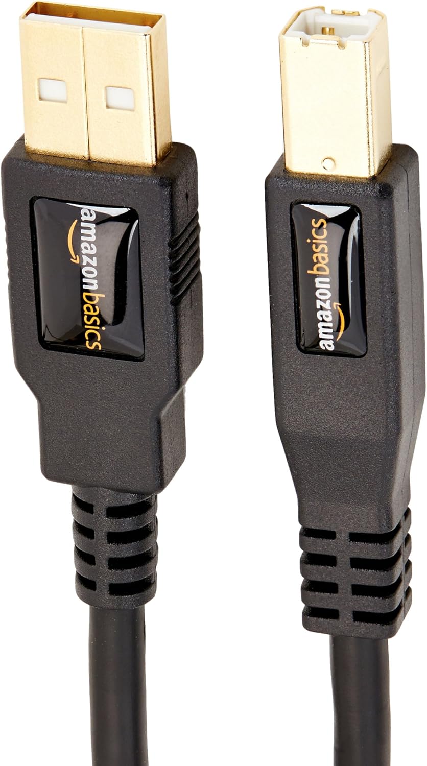 Amazon Basics USB-A to USB-B 2.0 Cable for Printer or External Hard Drive Gold-Plated Connectors, 3 m, Black - Image 4