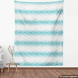 Ambesonne Turquoise Fabric by The Yard, Abstract