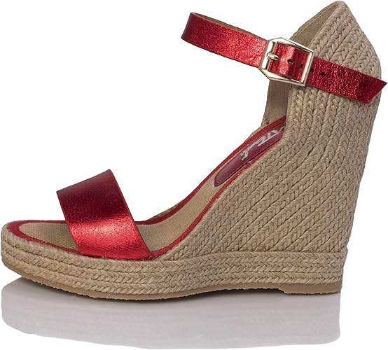 red espadrilles wedges uk