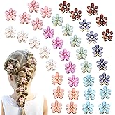 Dizila 40 Pieces 2cm/0.8" Small Mini Crystal Flower Hair Claws Clips Floral Hair Barrettes Hair Accessories for Women Girls Teens Kids Toddlers