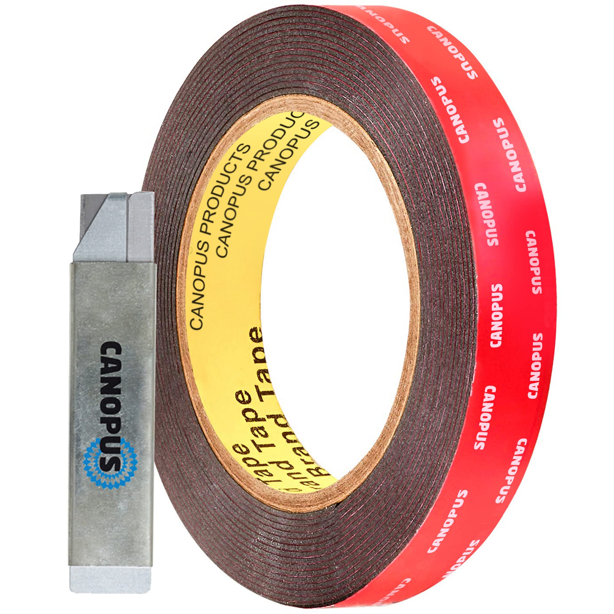 CANOPUS Double Sided Tape (19mm x 3meter) Heavy Duty 5952 Waterproof Mounting Tape, Number Plate Tape Strong Sticky Tape for Home Decor, Indoor, Outdoor use, Black