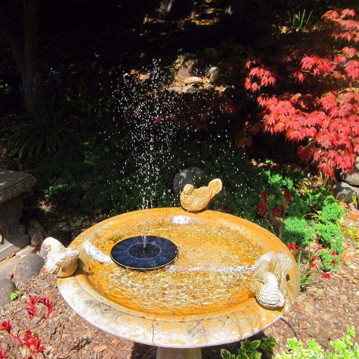 Solar Fountain Pump for Bird Bath Outdoor Water Fountain Pump Solar Fountain Pump for Bird Bath Outdoor Water Fountain Pump (Without Battery): Home Improvement