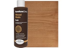 Furniture Clinic Wood Stain | Teak | Water Based | Fast Drying, Low Odor, & Non-Toxic | for Indoor & Outdoor Furniture and More | Multiple Finishes | (8.5oz / 250ml)