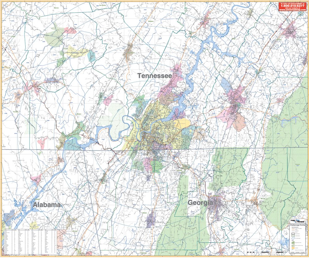 Chattanooga City Limits Map Chattanooga, Tn Vicinity (City Wall Maps): Kappa Map Group: 9780762538638:  Books: Amazon.com