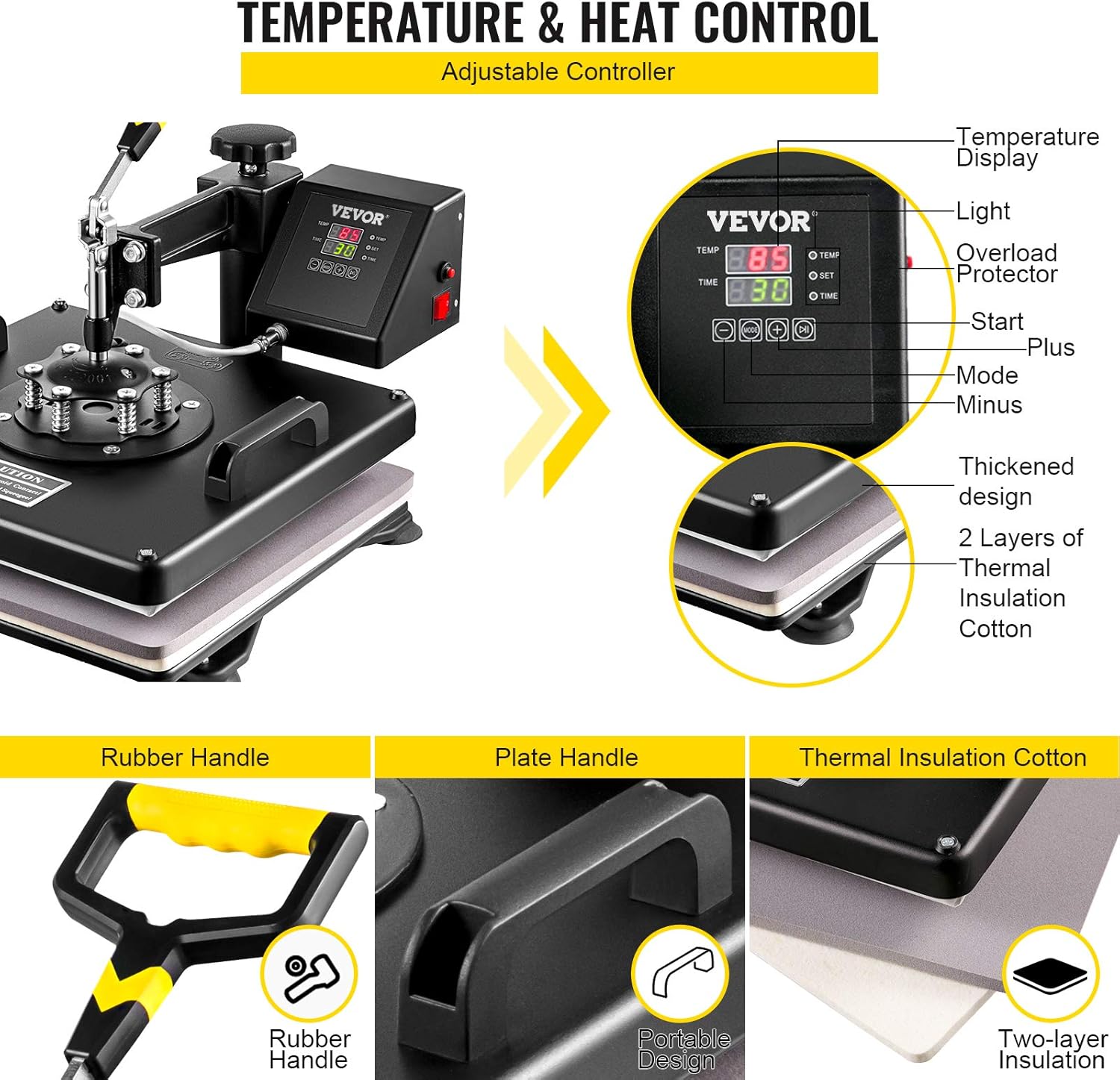vevor heat press 15x15 inch 8 in 1