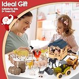 BUYGER Farm Animals Toy Set Truck House Fence for Toddlers 3-5 Years Old Kids view 6