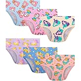 DAUGHTER QUEEN Girls and Toddlers 100% Cotton Underwear Tagless Soft Panties Size 2-3T,4-5T,5-6,7-8 (6-Pack)