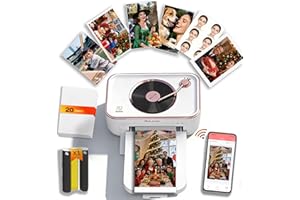 PRT 4x6 Photo Printer, Phone Printer with 20 Sheets & 1 Ribbon, Wireless Instant Picture Printers for iOS Android, Thermal Dye Sublimation, Home Use, Wi-Fi, AR Video, Fun App, CP6000, White
