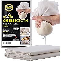 Sufaniq Cheesecloth Grade 90-9 Square Feet Unbleached 100% Cotton Fabric Ultra Fine Reusable Cheese Cloths for Straining…