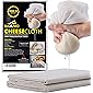 Sufaniq Cheesecloth Grade 90-9 Square Feet Unbleached 100% Cotton Fabric Ultra Fine Reusable Cheese Cloths for Straining…