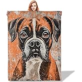 Plistiz Boxer Dog Throw Blanket for Women Girls Boys, Soft Flannel Blankets Gifts for Living Room Couch, Home, Sofa Decor, 50"x60"