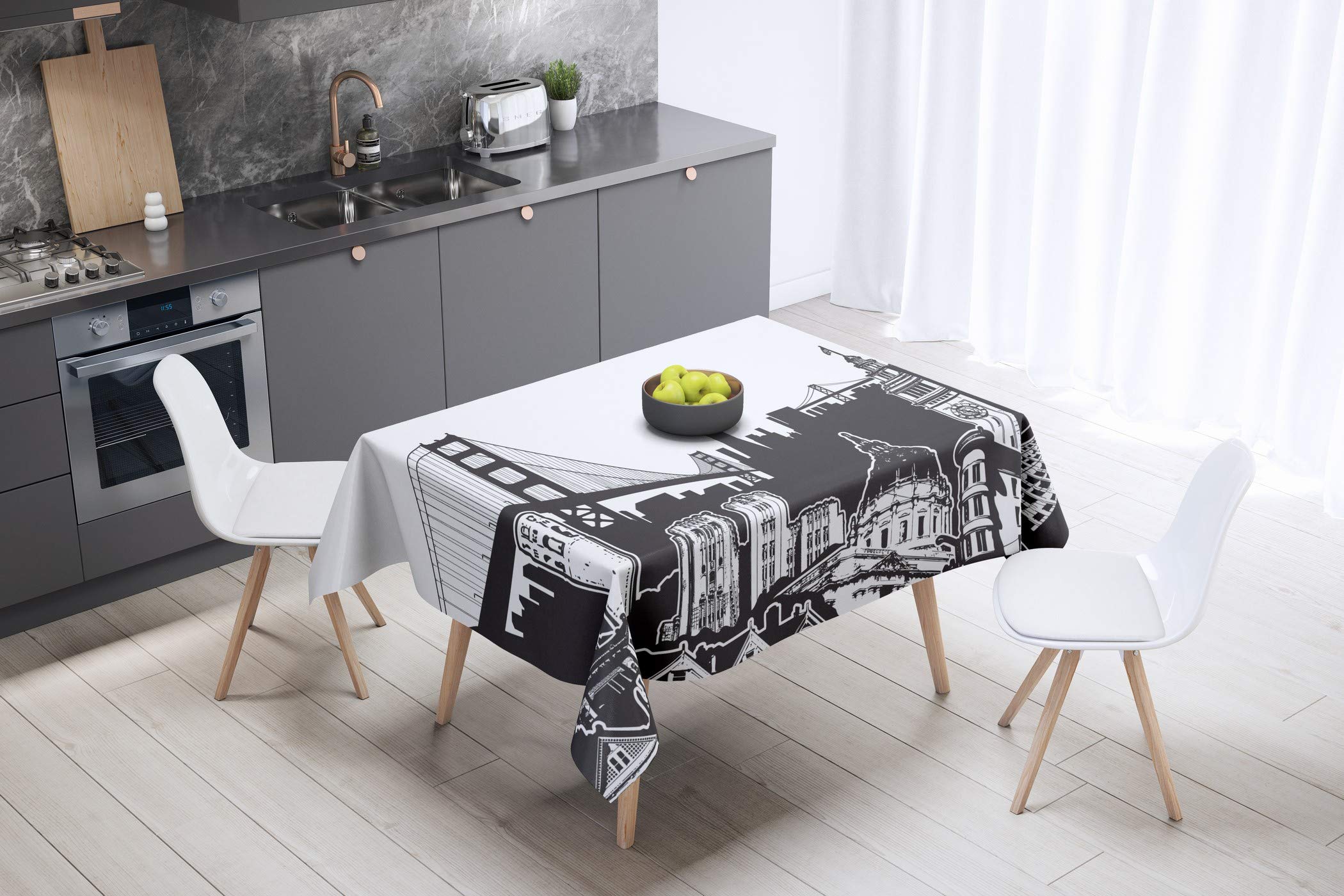 Bonamaison Kitchen Decoration, Tablecloth, 140cm x 140cm - Designed and Manufactured in Turkey — image 1