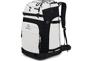 SEMSTY Ski Boot Bag, 55L/70L Waterproof Ski and Snowboard Boots Travel Backpack for Skis, Snowboard, Ski Helmet, Goggles, Gloves & Accessories