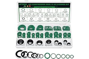 Japtend 40pcs A/C Compressor Seal Washers and 175pcs A/C O Rings Assortment Kit, 24 Sizes Air Conditioning Compressor Port Gasket for Automotive Replacement.