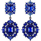 Flyonce Women's Rhinestone Crystal Wedding Art Deco Vintage Style Gatsby Chandelier Dangle Earrings