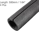 sourcing map Foam Pipe Insulation 4 Pack 1.64 Ft L 1.37in ID 2.15in OD Black view 3