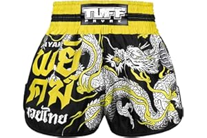 TUFFPAYAK Muay Thai Boxing Shorts, MMA Training Kickboxing Trunks Retro Shorts
