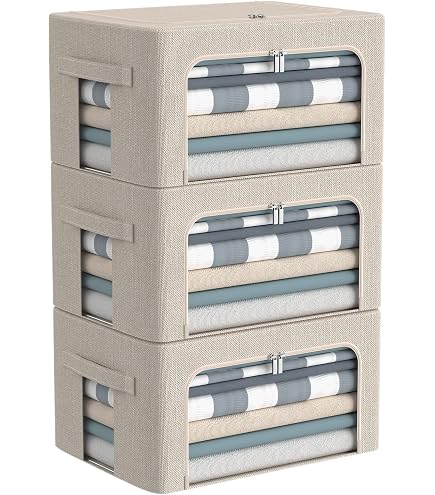 Vtopmart 2-Pack Clear Stackable Storage Bins With Lids & Front Doors — Foldable Closet & Room Organizers, 24QT Each