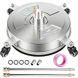 Hourleey 14" Pressure Washer Surface Cleaner, Stainless Steel Surface Cleaner with 4 Wheels for Concrete, Patio, Sidewalk, Deck, Pathway 1/4" Quick Connector, 2 Extension Wand, 4000 PSI