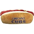 MLB Chicago Cubs Plush Dog Toys - Stadium Theme Snacks - Cutest Plush HOT-Dog Toy for Dogs & Cats with Inner Squeaker & Premium Embroidery of Baseball Team Name/Logo