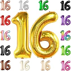 KatchOn, Giant Gold 16 Balloon Numbers - 40 Inch
