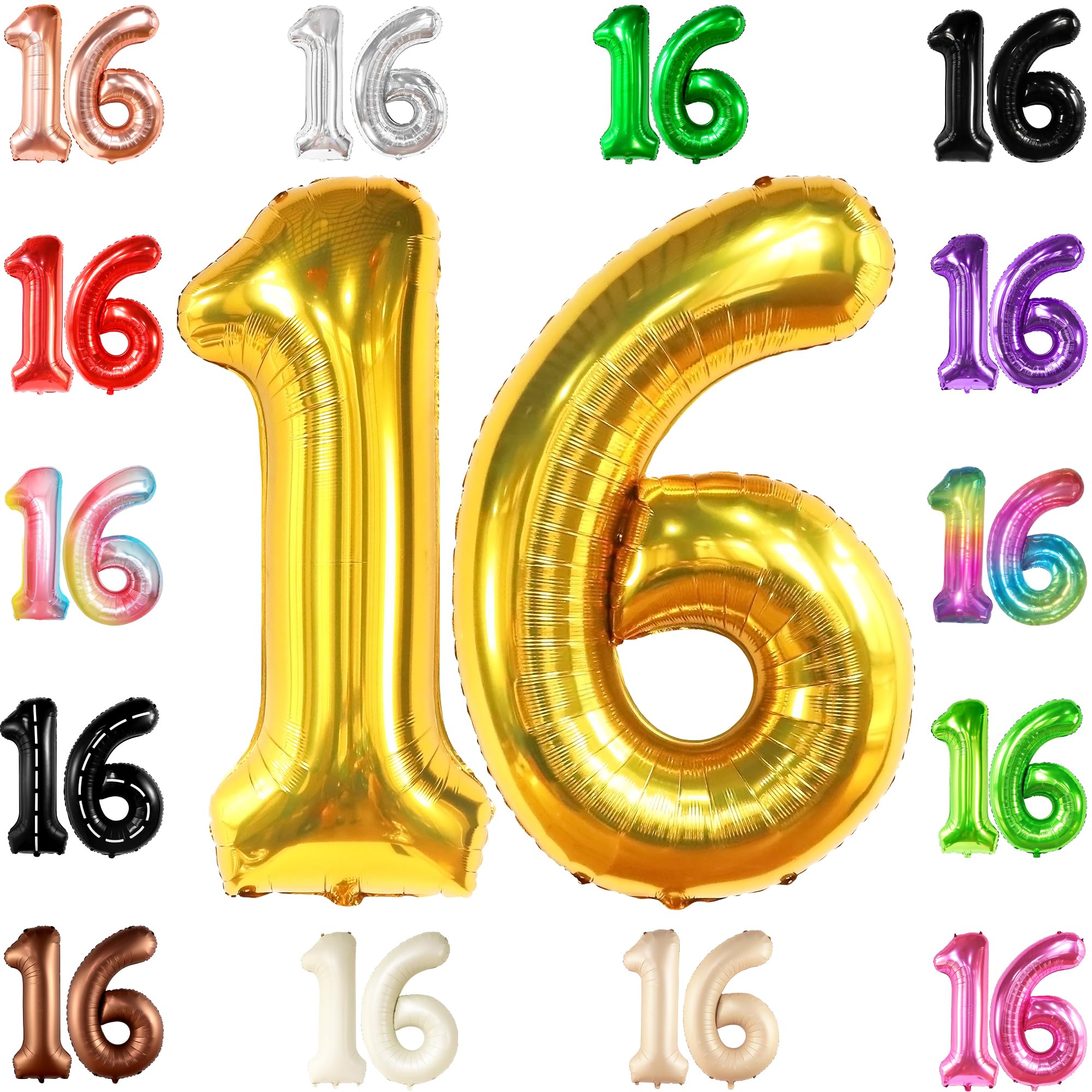 KatchOn, Giant Gold 16 Balloon Numbers - 40 Inch