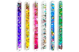 GloFX Liquid X Glitter Wand Expansion Pack – 6 Colored Vision Wands – Unlock Endless Wand Combinations with Your Kaleidoscope Tube – Sensory Refill for Ages 15+