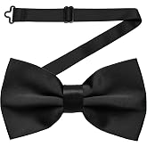 Dibi Bow Ties for Men Pre-Tied Adjustable Solid Color Formal Tuxedo Wedding | Pre-tied with adjustable neck strap. Weddings, groomsmen, prom, tuxedo, business, party. 18 solid colors.